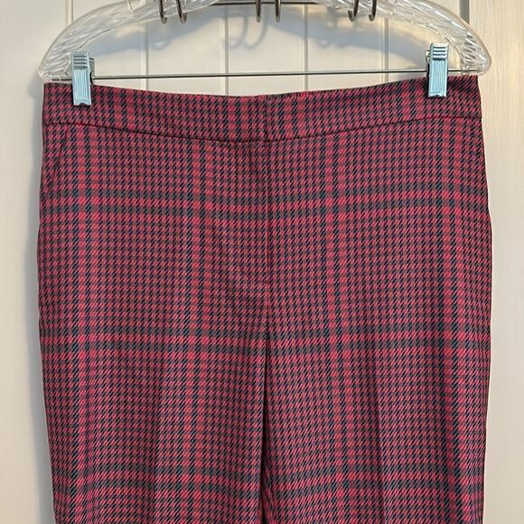 NWT 1901 Simone Pink Plaid Ankle Pants Trousers Size 8 - Picture 2 of 11